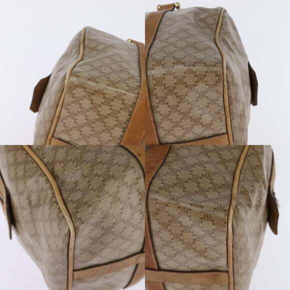 CELINE Macadam Canvas Boston Bag Pvc Beige Gold - Picture 10 of 12